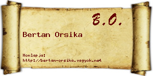 Bertan Orsika névjegykártya